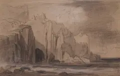 Edward Lear, Capo Sant' Angeli, Amalfi, pencil with touches of white on paper