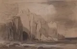 Edward Lear, Capo Sant' Angeli, Amalfi, pencil with touches of white on paper