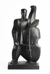 Pablo Curatella Manes, The Double Bass Player, bronze