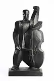 Pablo Curatella Manes, The Double Bass Player, bronze