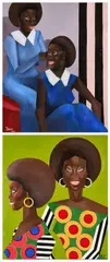 Yakno Ene, SISTERS KEEPER (I & II) (i), acrylic on canvas (i)
