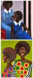Yakno Ene, SISTERS KEEPER (I & II) (i), acrylic on canvas (i)