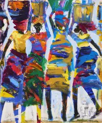 Larry Otoo, Savannah Colours, acrylic on canvas