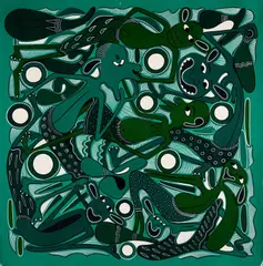Hendrick Lilanga, Mama Anamfundisha Mwanae Jinsi Ya Quishi Bizuri Na Majirani Huko Aendako Kutafu Ta Kazi, oil on canvas