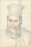 Mohammad Naghi, Archbishop Makarios Iii, pastel on paper