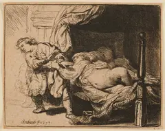 Rembrandt van Rijn, Joseph And Potiphar's Wife (B.39), 1634, etching