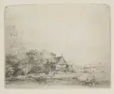 Rembrandt van Rijn, Landscape With A Cow Drinking (B.237), circa 1650, Etching