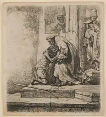 Rembrandt van Rijn, The Return Of The Prodigal Son (B.91), 1636, etching