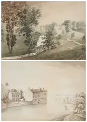 John Swete, (I) East Front, Oxton House Near Torbay; (Ii) Bristol Circa 1770, watercolour on paper (i)12 x