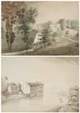 John Swete, (I) East Front, Oxton House Near Torbay; (Ii) Bristol Circa 1770, watercolour on paper (i)12 x