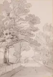 John White Abbott, The Avenue, pen and ink and wash on paper
