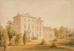 John Buckler, A House At Oxford, pencil and watercolour on paper