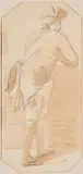 Paul Sandby R.a., Study Of A Naval Officer, pencil and wash on paper