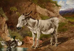 Charles Edward Brittan, A Donkey With Friends, oil on canvas