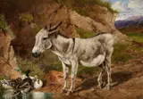 Charles Edward Brittan, A Donkey With Friends, oil on canvas