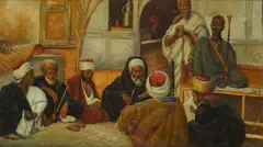Philippe Pavy, Reading From The Koran, oil on panel