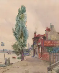 Frederick George Cotman R.i., Strand On The Green, Chiswick, watercolour on paper