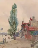 Frederick George Cotman R.i., Strand On The Green, Chiswick, watercolour on paper