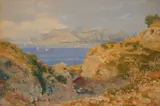 Arthur Glennie, Evening View Of Sorrento, watercolour on paper