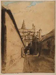 William Nicholson, New College Gateway, Oxford, ink William Nicholson No