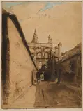William Nicholson, New College Gateway, Oxford, ink William Nicholson No