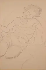 Matthew Smith, Reclining Nude, pencil on paper