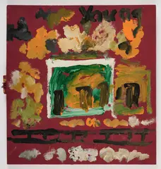 Railroad Track by Purvis Young, oil on panel, sold Oct 2025