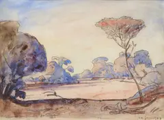 Jacobus Hendrik Pierneef, Kahn Rivier, Swa, pencil and watercolour on paper
