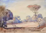 Kahn Rivier, Swa by Jacobus Hendrik Pierneef, pencil and watercolour on paper, sold Oct 2025