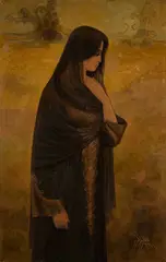 Nasr Abdel Aziz Eleyan, Contemplation, acrylic on canvas