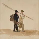Peter De Wint, Fishermen Carrying Oars And Lobster Pots