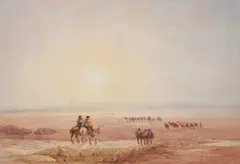 David Cox Sr., Crossing Lancaster Sands, watercolour over pencil on paper