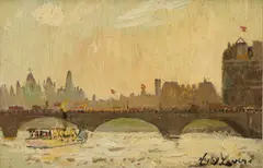 Old Waterloo Bridge by Hayley Lever, oil on canvasboard, sold Jun 2025