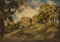 Philip Wilson Steer, Summer Picnic, Evening Near Bridgenorth, oil on panel