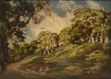Philip Wilson Steer, Summer Picnic, Evening Near Bridgenorth, oil on panel