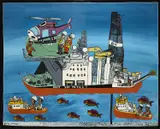 Mohamed Wasia Charinda, Deep Sea Metro 1, oil on canvas