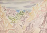Inji Aflatoun, Siwa Oasis Ii, watercolour and pencil on paper