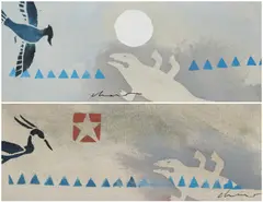 Chant Avedissian, UNTITLED (I) & (II) (i), gouache and stencil on paper each