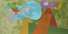 Mostafa Abdel Moity, Abstract Depiction Of The Earth, acrylic on board