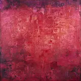 Nazir Nabaa, Red, acrylic and plaster on canvas