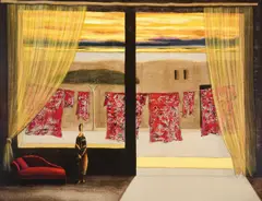 Hammoud Chantout, Le Soir, mixed media on canvas