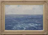 Jan Goedhart, zeegezicht, oil on board