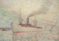 Elias Boonen, stoomschip, oil on canvas