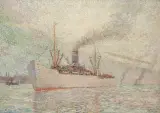 Elias Boonen, stoomschip, oil on canvas