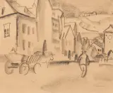 Leo Gestel, Zinnwald, charcoal study on paper