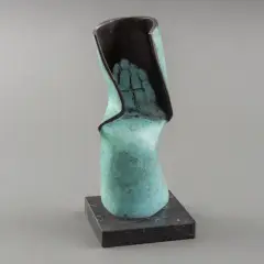 Pépé Grégoire, abstract, partially green patinated bronze