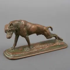 strekkende hond by Emmanuel Frémiet, bronze, sold Jul 2026