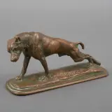 Emmanuel Frémiet, strekkende hond, bronze