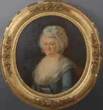 Navolger Joseph Marie Vien, portret van een vrouw, olieverf op doek
