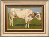 Jacobus Tjarda van Starckenborgh, koe in weiland, oil on panel